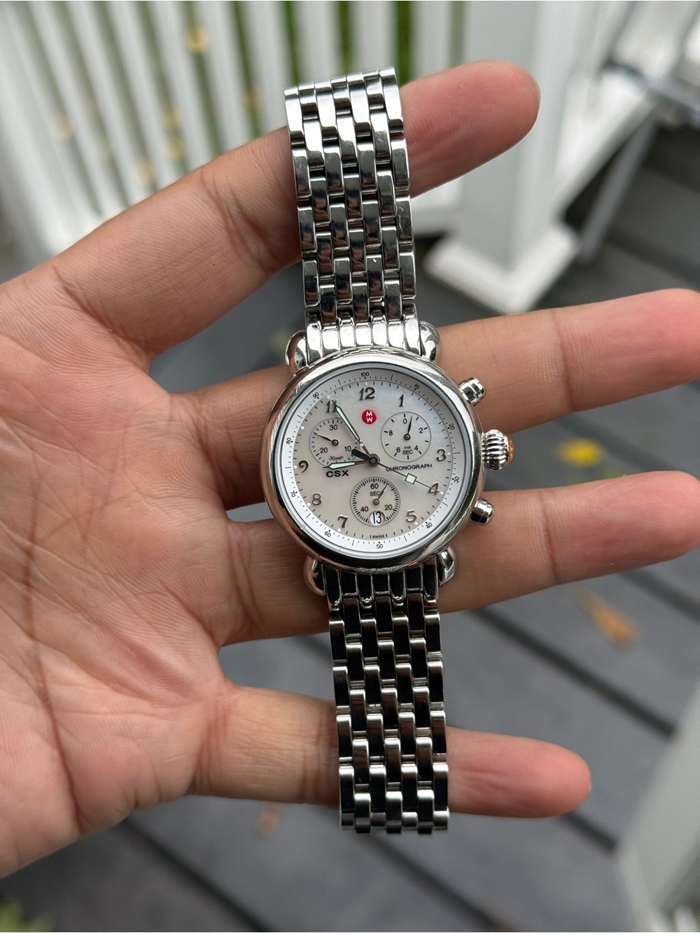 Michele CSX Mother of Pearl Dial Chronograph Women's Watch - Picture 6 of 14